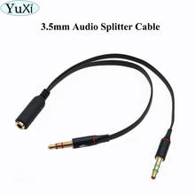 YuXi 3.5mm Stereo Audio Male To 2 Female Headphone Microphone Y Splitter Audio Cable Cord Wire Adapter For PC Notebook Laptop 2024 - buy cheap