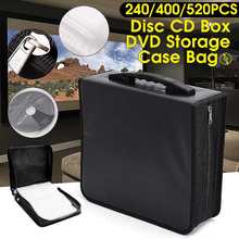 Handheld 240/400/520 Discs CD DVD Wallet Storage Bag Case Album Organizer Media Products Black PU Leather Discs Storage Box 2024 - buy cheap