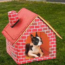 Venda quente casa do cão habilmente fabricação portátil casa do cão dobrável pequena pegada cama pet tenda gato filhote de cachorro canil ninho 2024 - compre barato