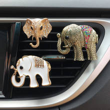 Perfume de coche sólido con diseño de elefante de diamante, ambientador con Clip de ventilación, adorno de coche, difusor de aroma, bonito regalo 2024 - compra barato