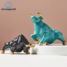 Strongwell Home Decoration Accessories Feng Shui Figurines Resin Bull Miniature Model Office Desktop Decoration Furnishings Gift 2024 - buy cheap