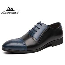 ALCUBIEREE/деловые мужские модельные туфли; классические мужские туфли-броги на плоской подошве; оксфорды с перфорированным носком; обувь для свадебной вечеринки; Лоскутные офисные оксфорды в деловом стиле 2024 - купить недорого
