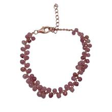YYGEM Natural Round Faceted Pink Tourmaline Rose gold filled link chain Bracelet 2024 - buy cheap