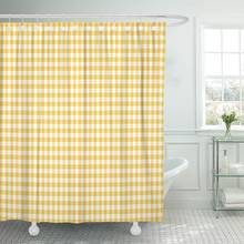 Shower Curtain Colorful Plaid Dark Yellow Gingham Pattern Orange Checkered Abstract Waterproof Polyester Fabric 72 x 72 inches 2024 - buy cheap