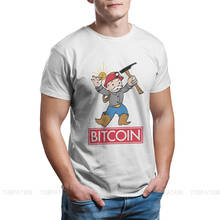 Camiseta bitcoin com gola redonda, camiseta masculina clássica com tecido 2024 - compre barato