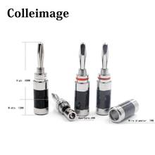 Colleimage 4pcs Hi-End Carbon Fiber Series Rhdium Plated Banana Connector for DIY HiFi Speaker Cable 2024 - buy cheap