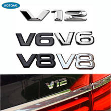 1Pcs 3D Metal V12 V8 V6 Car Side Fender Rear Trunk Emblem Badge Sticker 2024 - buy cheap