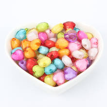 50 pçs acrílico mix cores transparente coração solto espaçador grânulos para fazer jóias para contas de costura diy colares 8-20mm 2024 - compre barato