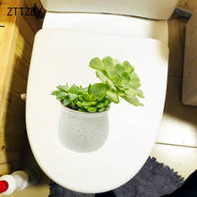 Zttzdy-adesivos verdes para decoração de parede da sala de estar, 21.9x22.8cm, design decorativo de banheiro, limpeza 2024 - compre barato