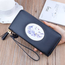 2020 Leather Wallet Women Luxury Big Capacity Clutch Long Ladies Purse Card Holder Geometric Women Wallets Money Pocket Bag 2024 - buy cheap