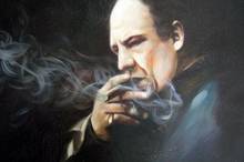 Pintura al óleo de Tony Soprano 100% hecha a mano, 28x16, sin marco, Sopranos, padrino, goodfajas, Scarface 2024 - compra barato
