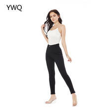 Pantalones vaqueros ajustados elásticos para mujer, pantalón de oficina, cintura alta, color negro 2024 - compra barato