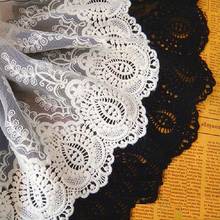 1 Yard Cotton Embroidery Lace Mesh Soft Tulle Flower Lace Trim White and black 21cm 2024 - buy cheap