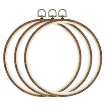 3 Pieces 10 inch 26cm Embroidery Ring Cross Stitch No Slip Hoops Set Imitated Wood Display Frame Circle Embroidery Kits 2024 - buy cheap