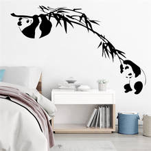 Pegatinas creativas de Panda chino de bambú para pared, accesorios de decoración del hogar, calcomanías de vinilo de dibujos animados, arte Mural Diy 2024 - compra barato