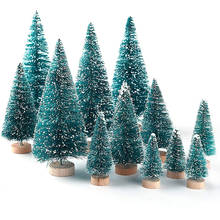 10Pcs Mini DIY Christmas Tree 6.5cm Fake Pine Tree Mini Sisal Bottle Brush  White Christmas Tree Santa Snow Frost House Decor 2024 - buy cheap