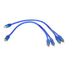 Car Audio RCA Female to 2 RCA Male Splitter Adapter Cable Wire Dark Blue 2 Pcs 2024 - buy cheap