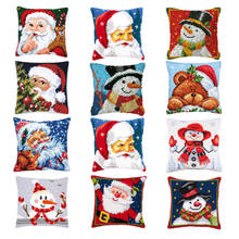 Christmas embroidery sale sets cross stitch pillow latch hook pillow do it yourself carpet embroidery cushions 2024 - buy cheap