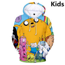 3 To 14 Years Kids Hoodies Adventure Time Finn And Jake The Dog Face 3D Hoodie Sweatshirt Boys Girl Long Sleeve Children Clothes 2024 - buy cheap