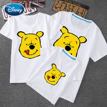 Disney roupas de verão com estampa de desenhos, winnie the pooh, papai, mamãe, bebê, algodão, para família, roupas combinando, padrão, manga curta 2024 - compre barato