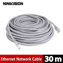 NINIVISION-Cable de red Ethernet Cat5, 30M, 98 pies, parche RJ45, cables LAN impermeables para exteriores, sistema de cámara CCTV POE IP 2024 - compra barato