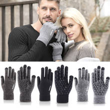 2019 New Men Women Knitted Screen Gloves Winter Wool Plush Thick Outdoors Anti-slip Cold-proof Warmer Couple Gloves 2024 - buy cheap