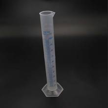 Cilindro de medição plástico 100ml graduou cilindros para ferramentas de laboratório das fontes do laboratório 2024 - compre barato