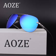 Gafas de sol polarizadas sin montura para hombre y mujer, lentes de sol polarizadas de lujo con aleación de aluminio y magnesio, color azul, a la moda 2024 - compra barato