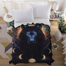 Thumbedding Wild Animal 3D Flannel Blanket Sun Power Wolf Throw Blanket Home Decoration Comfortable Material Bedspread 150X200cm 2024 - buy cheap