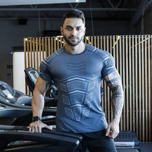 Camiseta deportiva de secado rápido para hombre, camisa negra ajustada de manga corta para gimnasio y Fitness, ropa de entrenamiento muscular informal 2024 - compra barato