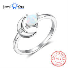 925 Sterling Silver Adjustable Open Rings for Women Girly Square White Opal Moon Rings Wedding Silver 925 Jewelry 2024 - buy cheap