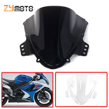 Tela do pára-brisas da motocicleta bolha dupla para 2005 2006 gsxr1000 gsx r1000 GSX-R1000 preto claro 2024 - compre barato