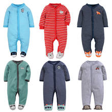 Детский хлопковый комбинезон с длинными рукавами для мальчиков, jumsuit, одежда для маленьких мальчиков от 0 до 3 месяцев зимняя одежда для маленьких девочек, комбинезон 2024 - купить недорого