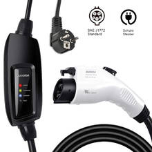 SAE J1772 EVSE тип 1 вход ev разъем белый Duosida Уровень 2 зарядное устройство 16A schuko для электрического автомобиля зарядный кабель 2024 - купить недорого