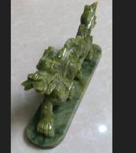 COPPER STATUE 100% Chinese Natural Green Jade Hand-carved Animal Dragon Beautiful Small Statue 2024 - buy cheap