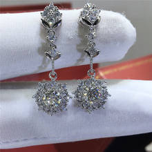 Brincos de casamento 0.5 quilate, excelente teste de corte de diamante, cor d, alta qualidade, moissanite, prata 2024 - compre barato