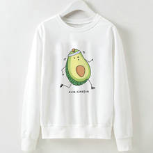 Kawaii Avocado Sweatshirt Woman Low Collar Tops Pullover Candy White Fall Gothic Women Hoodies Casual Kawaii Femme Clothes 2019 2024 - buy cheap