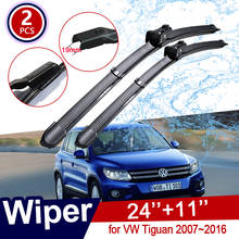 Lâmina de Limpeza do carro para Volkswagen VW Tiguan 2007 2008 2009 2010 2011 2012 2013 2014 2015 2016 Frente Brisas Do Carro Bens 2024 - compre barato