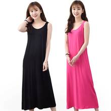 Plus Size 6XL Summer Women Casual Sleepwear Long Modal Nightgown Nightie Sleeveless Loose Home Dress Sexy Lingerie Nightdress 2024 - buy cheap