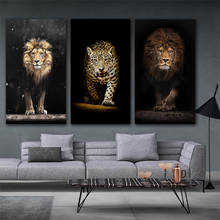 Modern Majestic Lion leopard Black Animal Poster Wall Art Canvas Painting Posters and Prints Wall Picture Living Room Home Decor 2024 - buy cheap