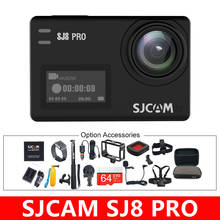 Sjcam-câmera de ação sj8 pro, câmera 4k, 60fps, ultra hd, wi-fi, controle remoto, à prova d'água, câmera para capacete, para esportes radicais, suporte para capacete 2024 - compre barato