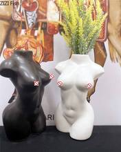 Vasos de cerâmica corpo arte busto estátua inserção flor ornamentos fosco porcelana artesanato criatividade vaso decoração da mesa casa 2024 - compre barato
