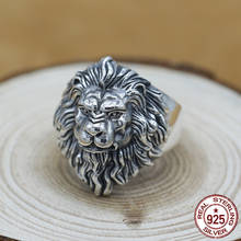 100% s925 sterling silver men's ring personality fashion classic retro jewelry carved lion shape to send a gift of love 2018 hot 2024 - buy cheap