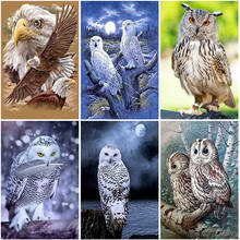 Diy 5D Diamond Painting Owl Animal Mosaic Cross Stitch Diamond Embroidery Rhinestone Handwork Full Round Drill Home Decor Gift 2024 - buy cheap