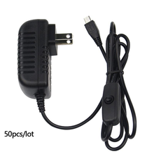 Adaptador de corriente para Raspberry PI 3 5V3A DC/AC, cargador con interruptor de encendido/apagado Micro USB, 50 unids/lote 2024 - compra barato