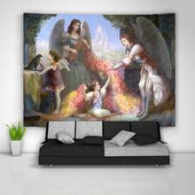 Angels Family Tapestry Art Wall Hanging Sofa Table Bed Cover Home Decor 2024 - buy cheap