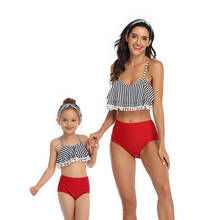 Mother Daughter Swimsuit Mommy And Me Bikini Clothes 2021 Summer Family Matching Swimwear Family Look Mom Daughter Bathing Suit 2024 - buy cheap