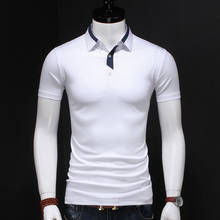 Polo blanco de algodón elástico para hombre, camisas de manga corta, ropa informal de alta calidad, a la moda 2024 - compra barato