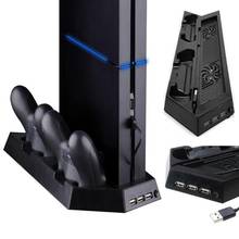 Многофункциональное зарядное устройство для двух контроллеров PS4 с охлаждающим вентилятором, вертикальная подставка, зарядная станция для SONY Playstation 4 2024 - купить недорого