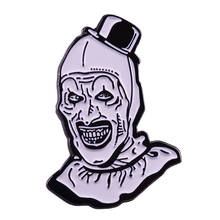 Art the clown lapel pin Terrifier inspired badge bloody horror film brooch creepy Halloween jewelry 2024 - buy cheap